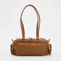 Structured Cow Leather Mini Duffel Shoulder Bag