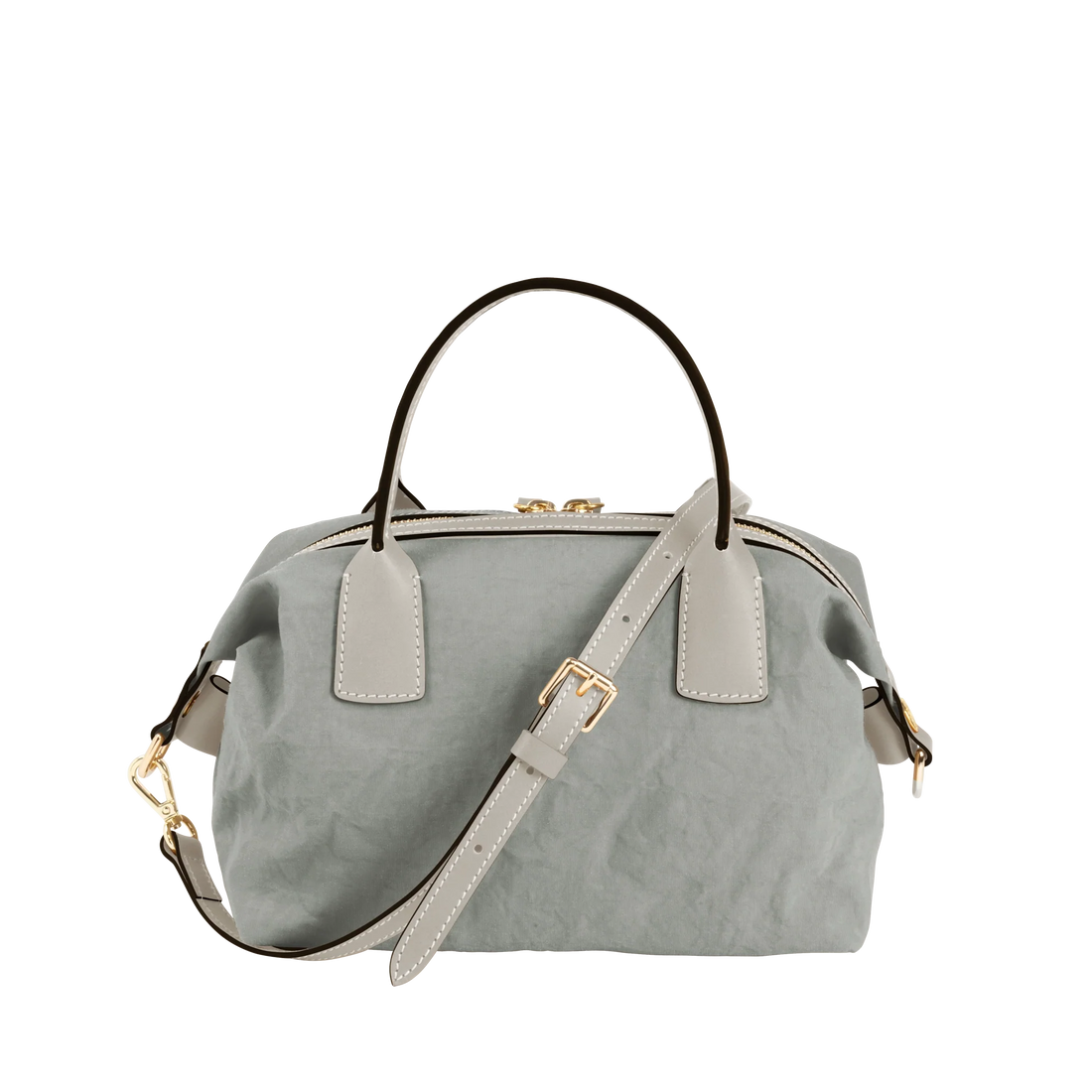 Ultra-Light Nylon Leather Trim Adjustable Crossbody Satchel Bag
